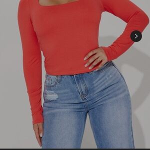 Women's Long Sleeve Coral Top